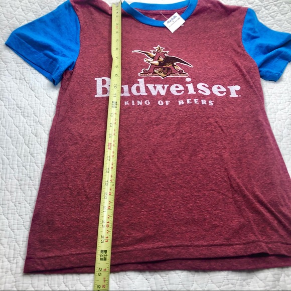 NWT Anheuser  Busch Budweiser Men’s Tee Shirt Size Small red blue - Picture 10 of 10